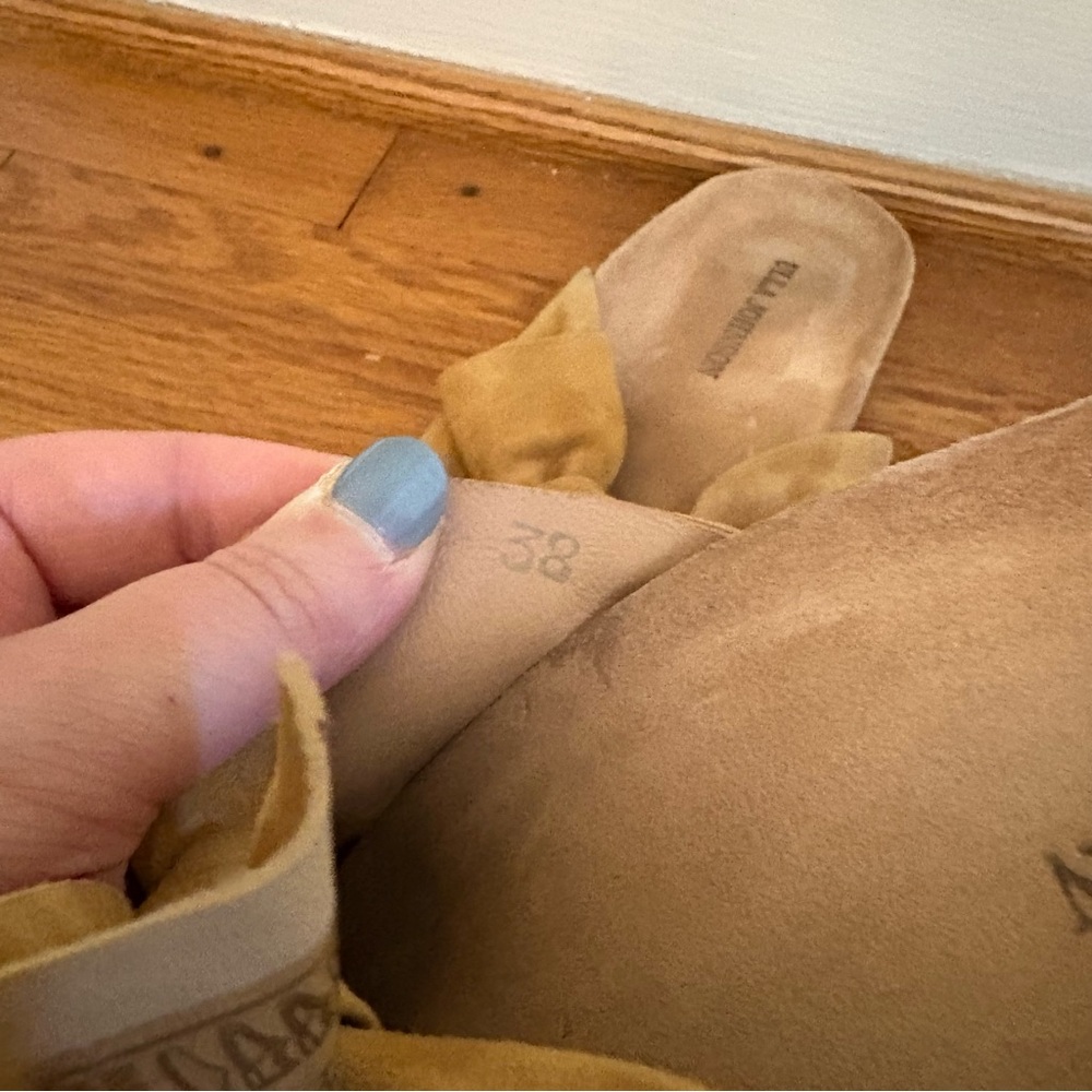 Ulla Johnson Ingrid Bow Slide Sandal in Mustard Suede - 7 - Picture 4 of 10